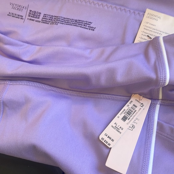 Victorias Secret Pink, purple, lilac, leggings with white stripe, XL - Picture 8 of 11
